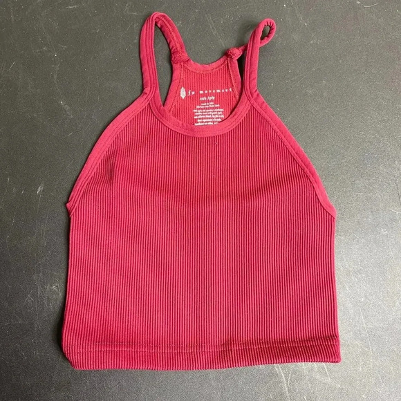 NWOT Free People Movement Happiness Runs Crop Tank Top High-Neck Maroon XS/S - Picture 4 of 9